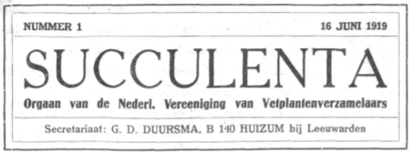Bericht van de Commissie 100-jarig bestaan Succulenta
