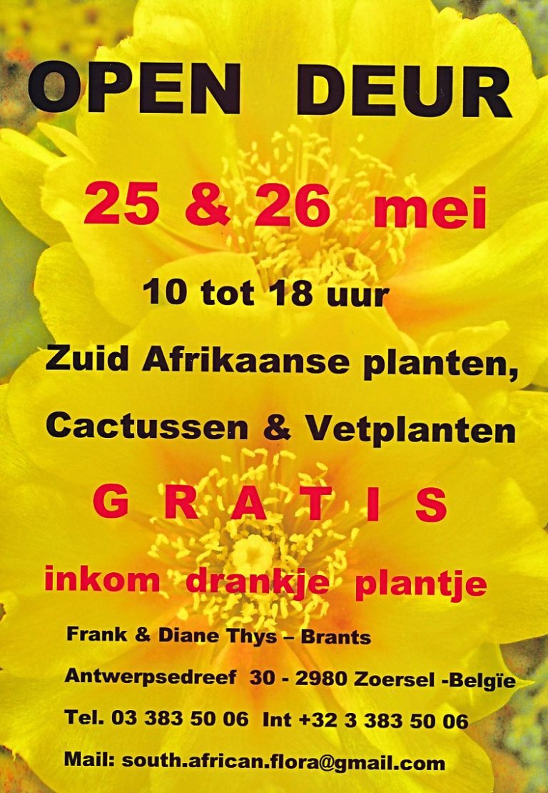 Zaterdag 25 en zondag 26 mei: open deur bij Frank en Diane Thys