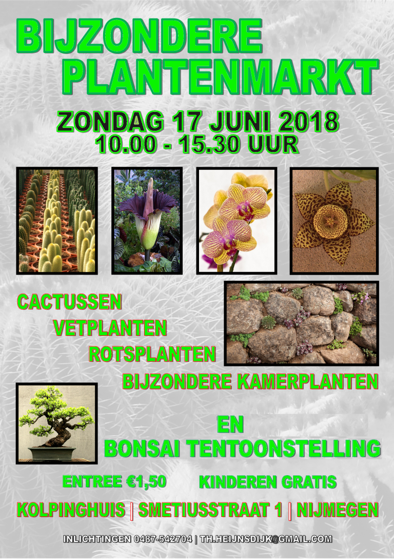 Zondag 17 juni Bijzondere Plantenmarkt in Nijmegen