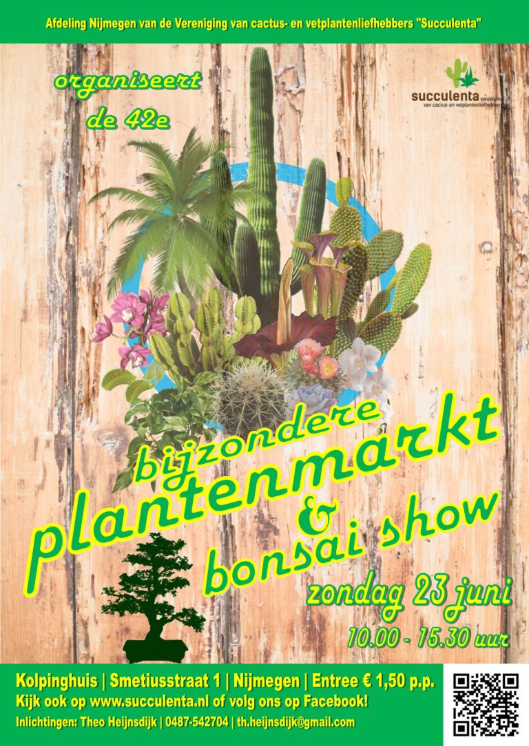 23 juni: 42ste Plantenmarkt Nijmegen van Succulenta
